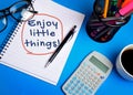 Enjoy little things word Royalty Free Stock Photo