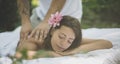 Enjoy in nature with good massage. Royalty Free Stock Photo