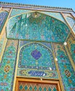 The close-up of the portal of Imam Zadeh Jafar Shrine, Yazd, Iran