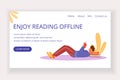 Enjoy reading offline landing page vector template Royalty Free Stock Photo