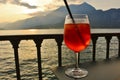 Enjoy a refreshing aperitif in the sunset at lake Como