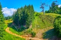 Enjoy the scenery from chairlift, Bukovel, Carpathians, Ukraine Royalty Free Stock Photo