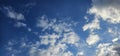 Beautiful billowing clouds (cumulus) in the deep blue sky.