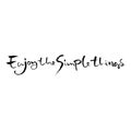 Enjoy the simple things. Hand drawn modern brush lettering. Typography banner. Ink vector illustration