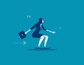 Enjoy speed. Businesswoman on skateboard. Concept business illus