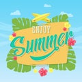 Enjoy Summer Abstract Vector Card, Poster or Royalty Free Stock Photo