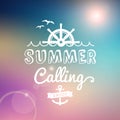 Enjoy Summer calling vintage poster Royalty Free Stock Photo