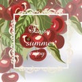 Enjoy Summer Cherry fruits Card