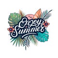 Enjoy summer hand written lettering text Royalty Free Stock Photo