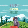 Enjoy Summer Outdoors Activity Vector Illustration