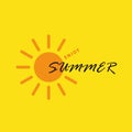 Enjoy summer sun on yellow background Royalty Free Stock Photo