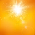 Enjoy the sunshine. Warm day light. Summer background with a hot sun burst with lens flare. EPS 10 Royalty Free Stock Photo