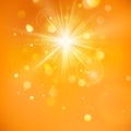 Enjoy the sunshine. Warm day light. Summer background with a hot sun burst with lens flare. EPS 10 Royalty Free Stock Photo