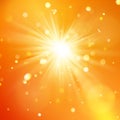 Enjoy the sunshine. Warm day light. Summer background with a hot sun burst with lens flare. EPS 10 Royalty Free Stock Photo