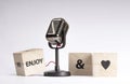 We enjoy talk and love message on wooden cubes