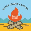 Enjoy unique camping lowest price, travel banner