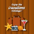 Enjoy vacations with travel icon