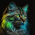 Neon Felines: Cat Day Glo - Generative AI Art