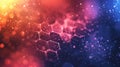 Enjoy a vibrant visual experience with a colorful abstract hexagonal light pattern in digital art Royalty Free Stock Photo