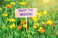 Enjoy the weekend signboard Royalty Free Stock Photo