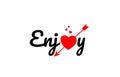 enjoy word text typography design logo icon