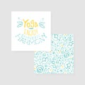 Enjoy Yoga Ayurvedic Harmony Studio Card, Flyer Template Hand Drawn Vector Illustration