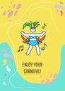 Enjoy your carnival greeting card with color icon element