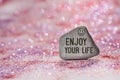 Enjoy your life engrave on stone Royalty Free Stock Photo