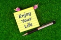 Enjoy your life in note Royalty Free Stock Photo