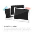 Enjoy your moments. Vector Set polaroid photos sticked down