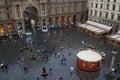 Square and Carousel in Florence city, Italy.