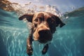 Enjoyable Dog swimming pool vacation. Generate Ai Royalty Free Stock Photo