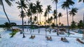 Sunrise on a white sand beach of Ranoh, Batam, Indonesia Royalty Free Stock Photo