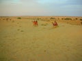 Enjoying camel safari in indian desert