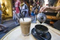 Enjoying coffee and tea in a laneway Royalty Free Stock Photo