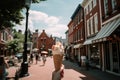 Enjoying Ice Cream in a Historic Downtown District