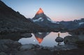 Enjoying the Matterhorn sunrise Royalty Free Stock Photo