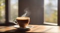 Enjoying a natural light filled cup of coffee Royalty Free Stock Photo