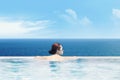 Enjoying ocean view from the infinity pool Royalty Free Stock Photo