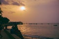 Enjoying the sunset on the beach in Stone Town Zanzibar Royalty Free Stock Photo