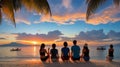 Enjoying sunset with friends at Gili Trawangan ...