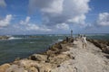 Enjoying a walk along the seawall at South Inlet Park Boca Raton Florida