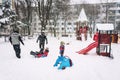 Enjoying winter in park