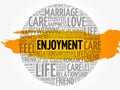 Enjoyment circle word cloud Royalty Free Stock Photo