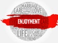 Enjoyment circle word cloud Royalty Free Stock Photo