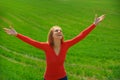 Enjoyment. Free Happy Woman Enjoying Nature. Beauty Girl Outdoor Royalty Free Stock Photo