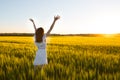 Enjoyment. Free Happy Woman Enjoying Nature. Freedom concept. Royalty Free Stock Photo