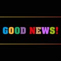good news word block on black Royalty Free Stock Photo
