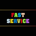 fast service word block on black Royalty Free Stock Photo