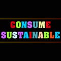 consume sustainable word block on black Royalty Free Stock Photo